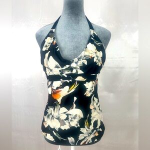 Athleta Black and White Halter Swim Tank‎ Top Size 36/BC